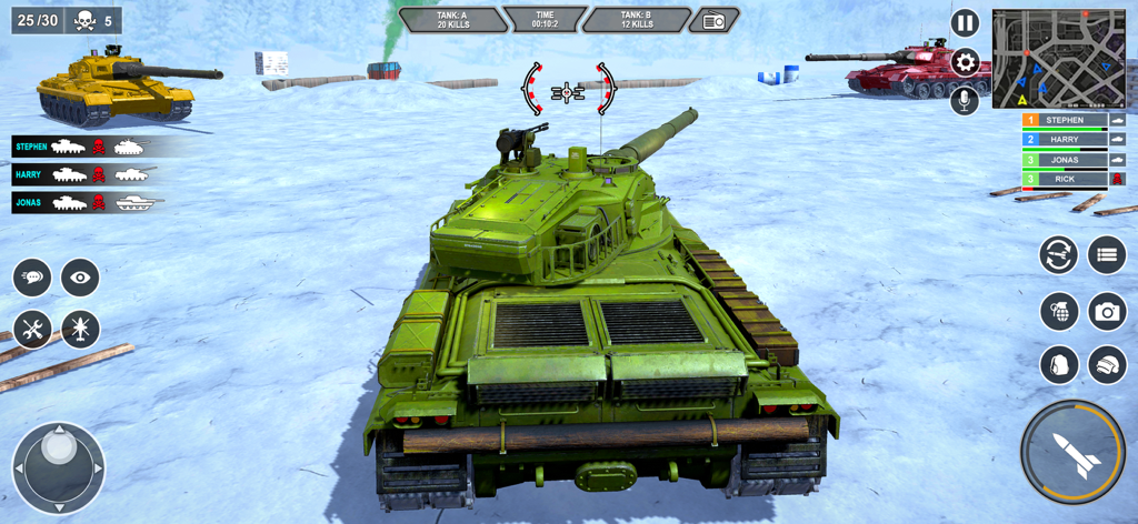 Anti Terrorist Shooting Game - Jugabilidad de batalla de tanques en un paisaje nevado del Juego de Disparos Antiterrorista