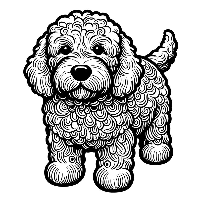 realistic golden doodle