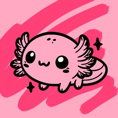 cute easy baby axolotl