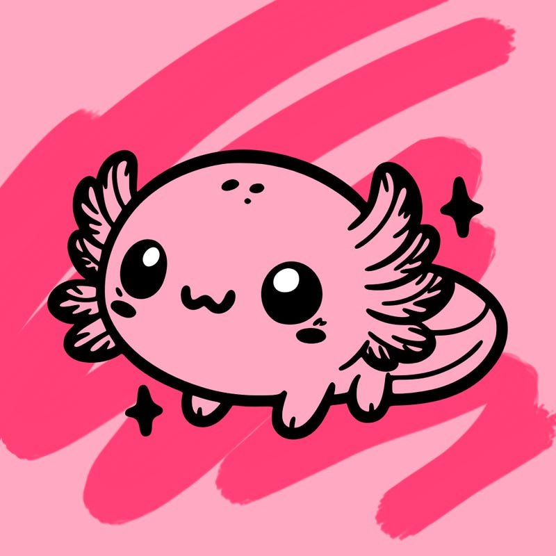 cute easy baby axolotl