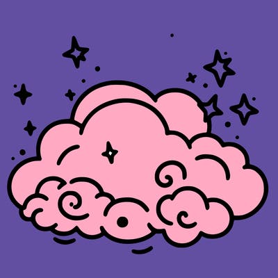 pink starry cloud sky