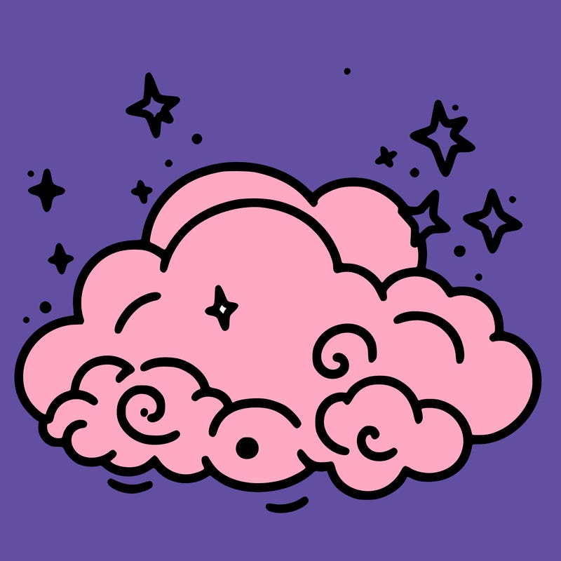 pink starry cloud sky