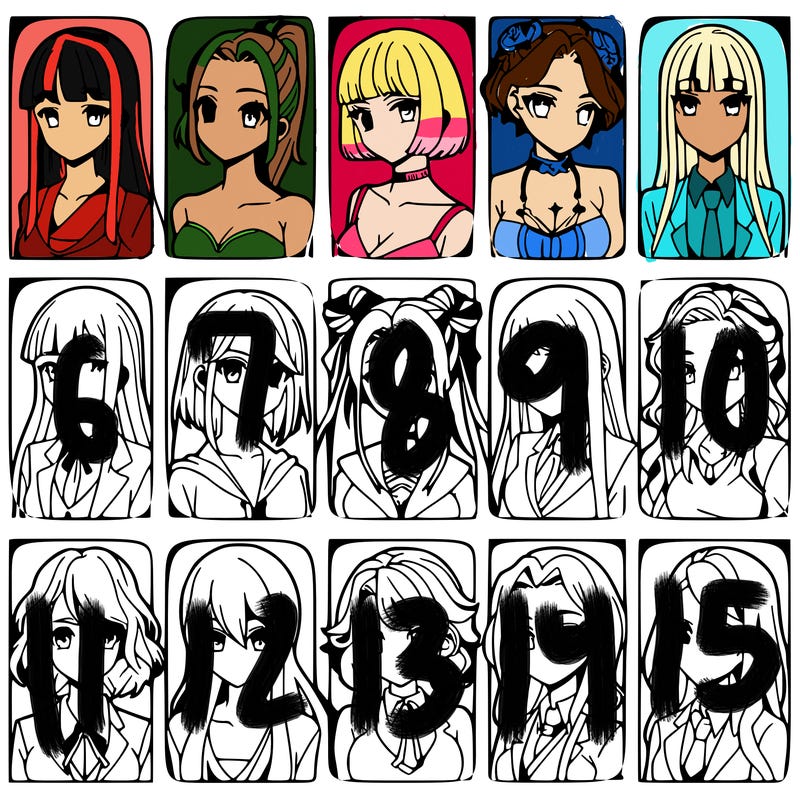 girls that look diffrent anime