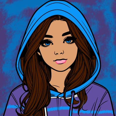 realistic girl with a hoodie