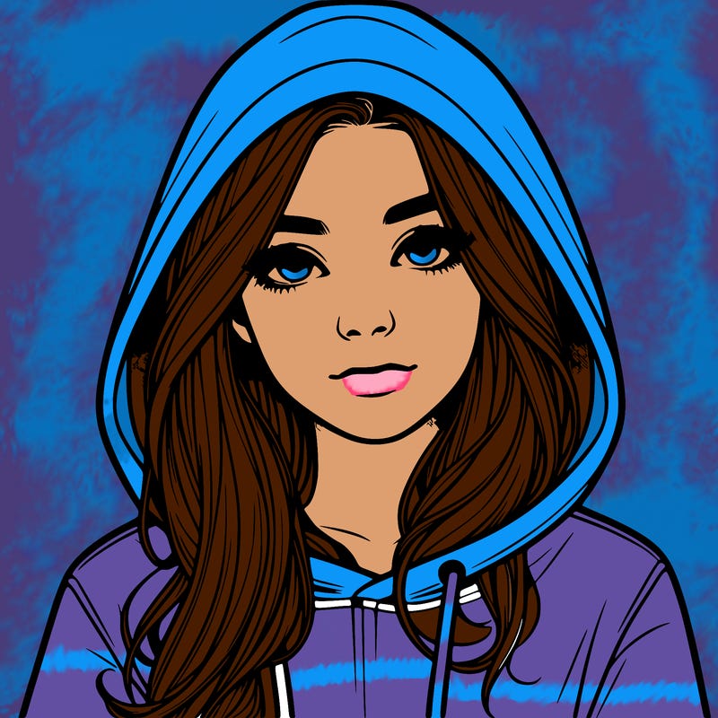 realistic girl with a hoodie
