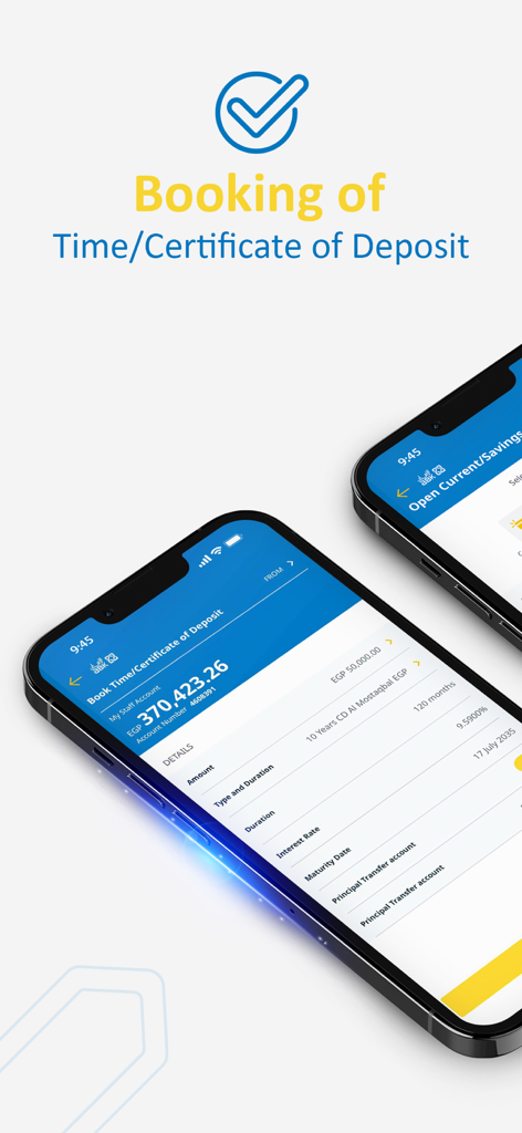 ABK-Egypt - ABK-Egypt mobile banking interface for booking time certificates of deposit