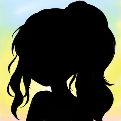 realistic girl with ponytail