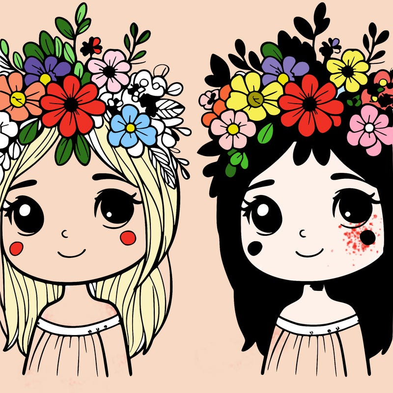 girl with flowers crown