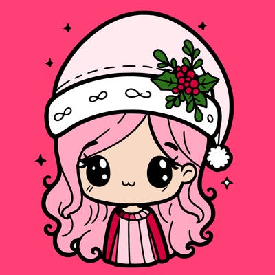 christmas hat girl