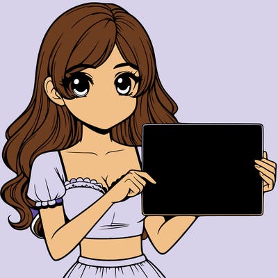 realistic pretty girl holding blank sign