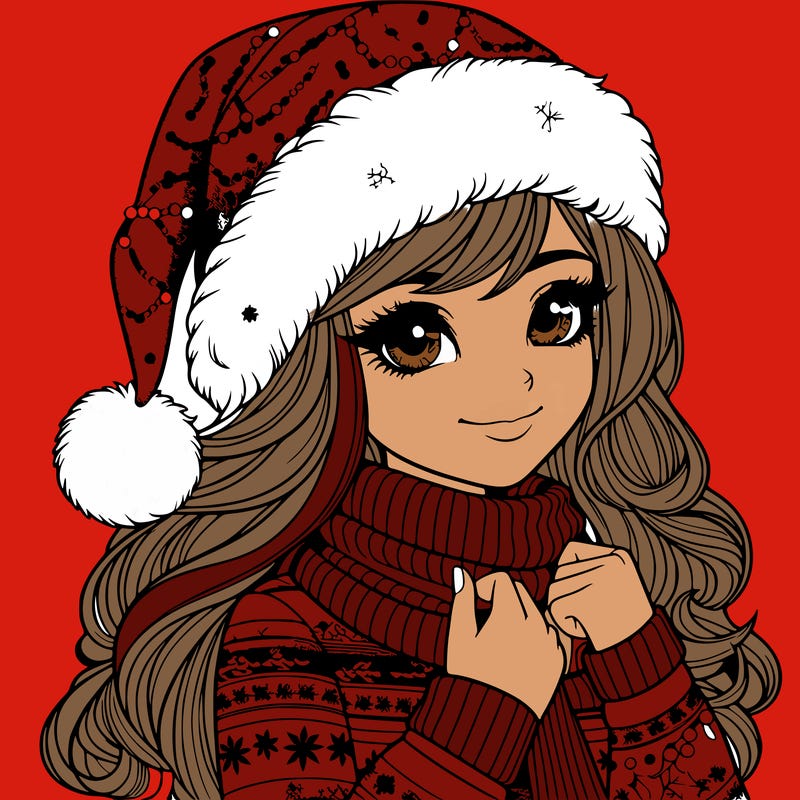 realistic christmas girl