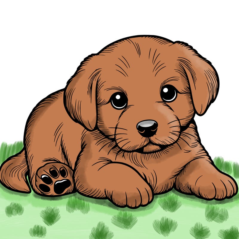 a cute realistic puppy