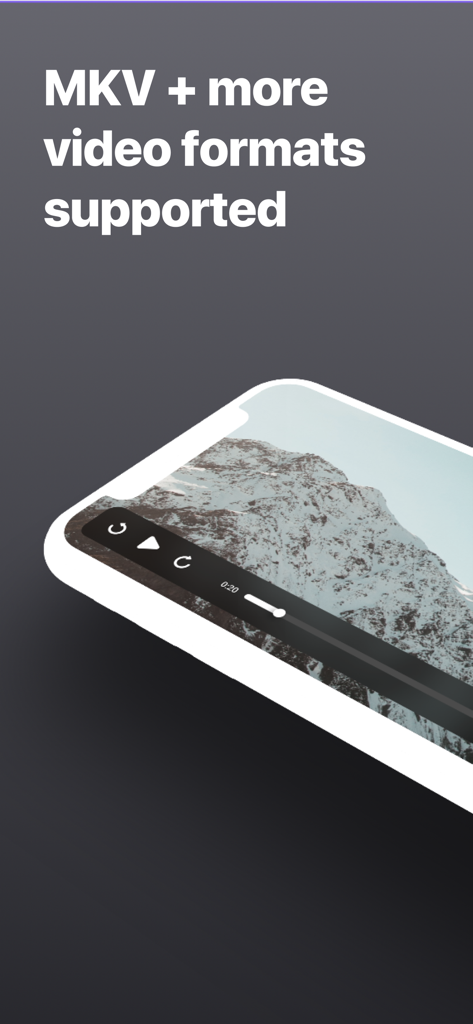 Video Safe 2 app showing support for MKV and other video formats