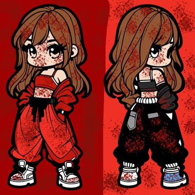 girl in crop top and baggy pants