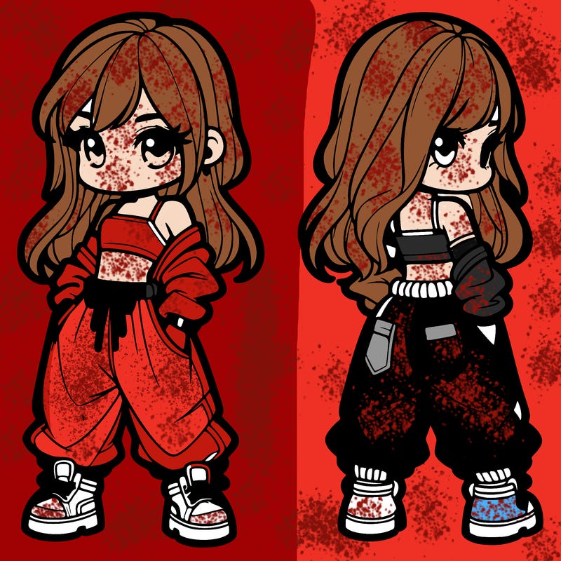 girl in crop top and baggy pants