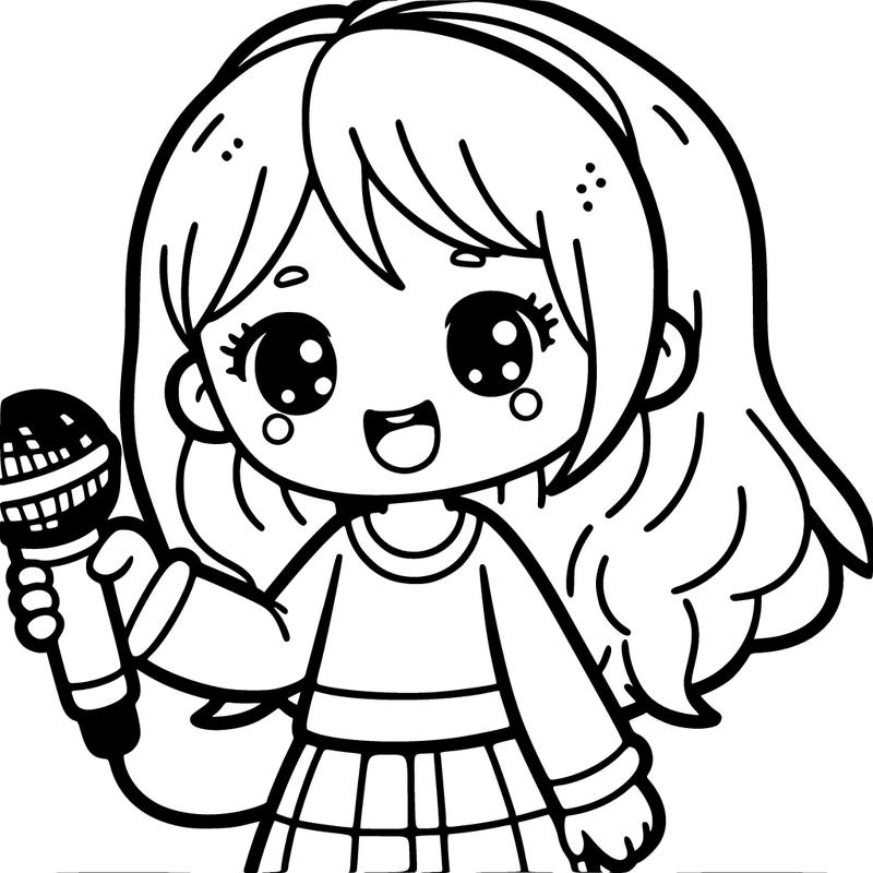 an girl with a microphone in her hand