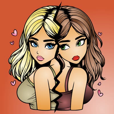 realistic girl split