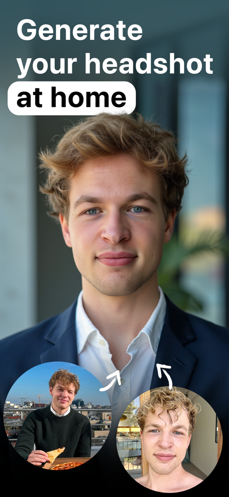 RealFake Photos - AI Headshots - A professional AI headshot of a man generated from his casual photos