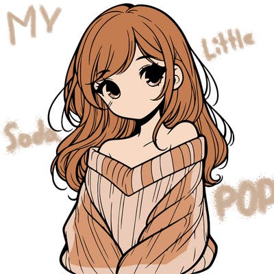 shy pretty girl wearing a sweater that is falling off one shoulder portrait