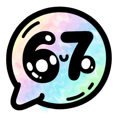 bubble that says 67