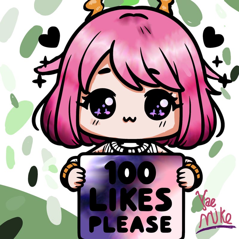 cute girl holding a sign saying 100 likes please