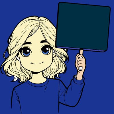 realistic girl holding up a sign