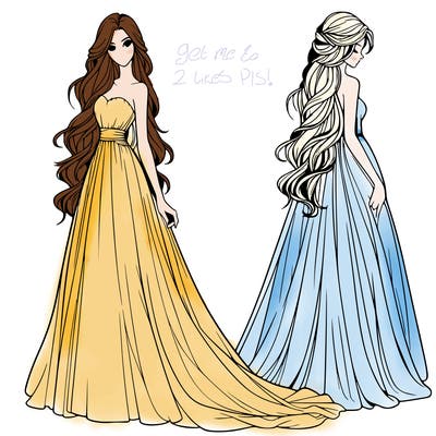 realistic woman with long flowing dress