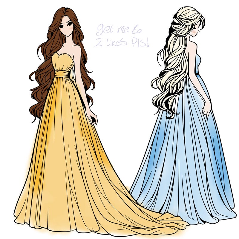 realistic woman with long flowing dress