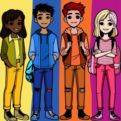 four teenagers two boys and two girls