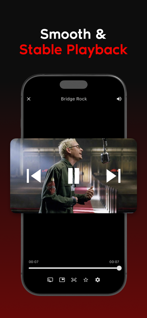 IPTV player m3u8 EPG Xtream - Smartphone screen displaying smooth and stable video playback in an IPTV player app