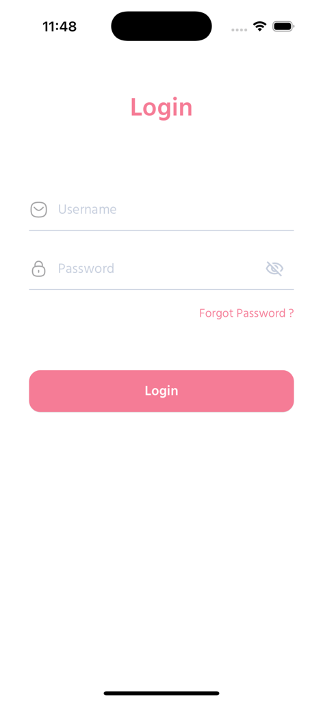 Beauty Staff - Login screen for Beauty Staff app showing username and password fields
