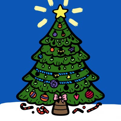 christmas tree with lots of details