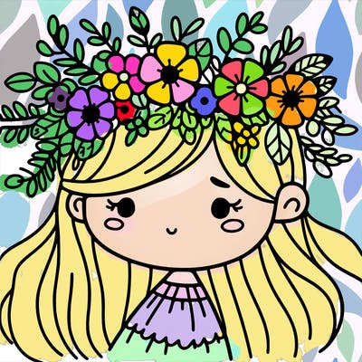 girl with flowers crown