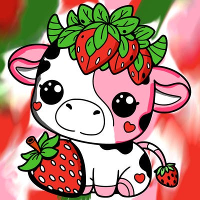 cute strawberry cow