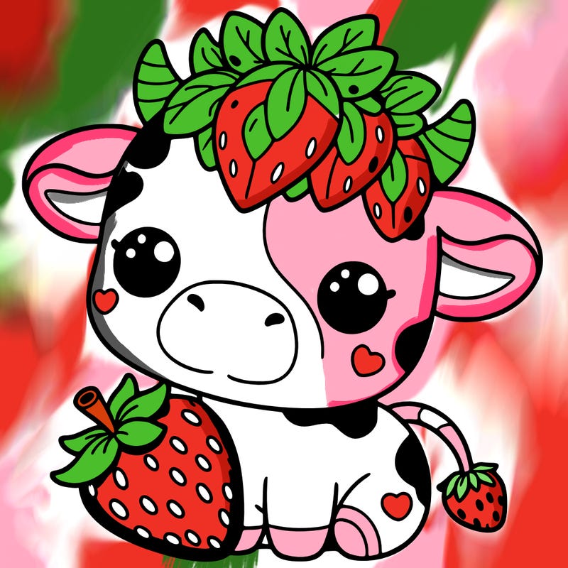 cute strawberry cow