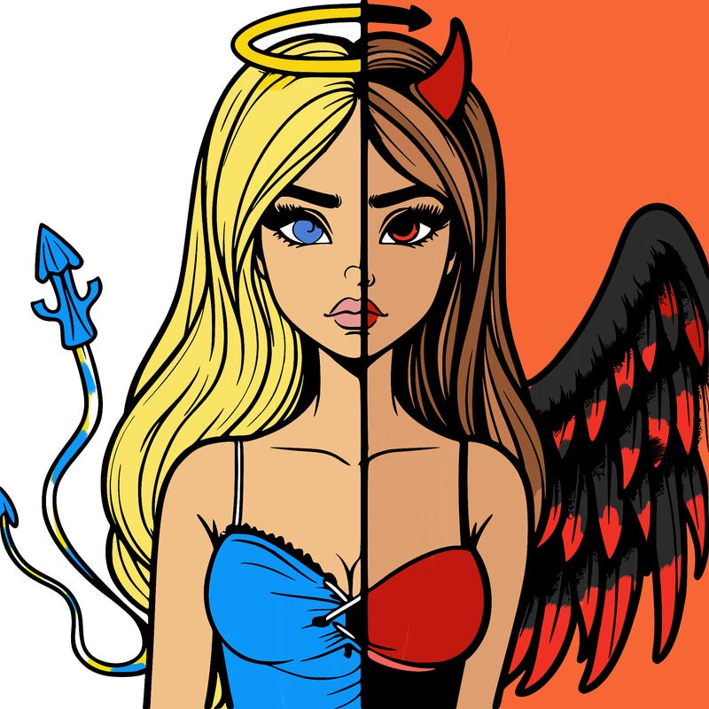 devil vs angel realistic girl