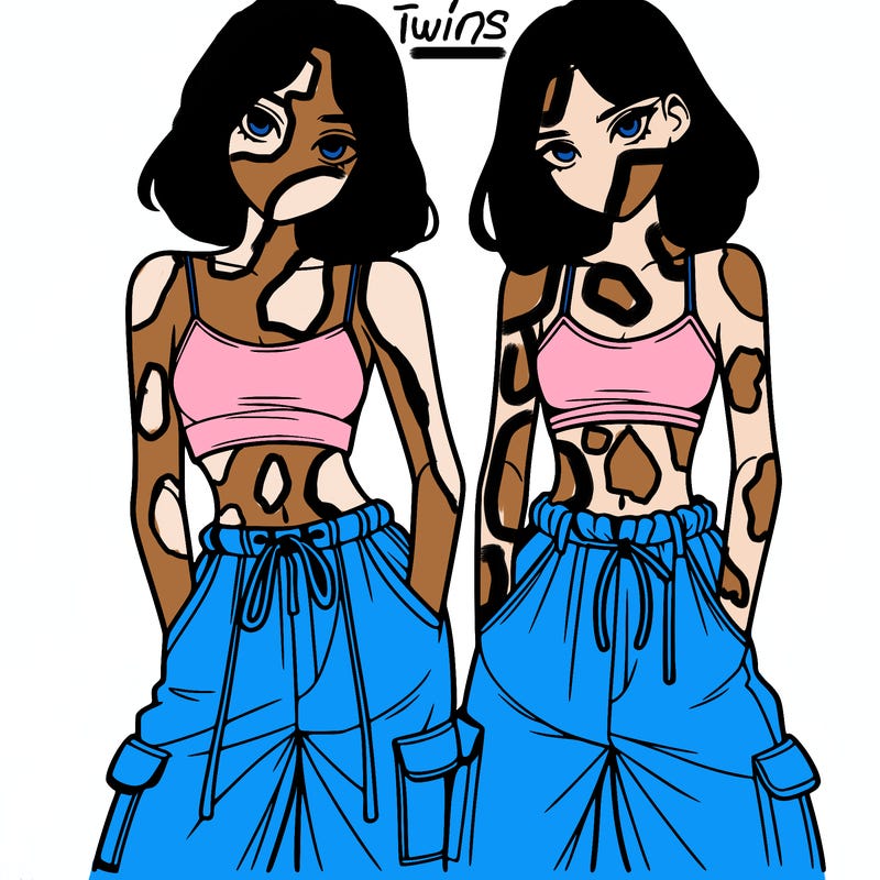 two girls with crop top with baggy pants