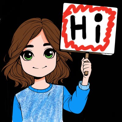 realistic girl holding up a sign