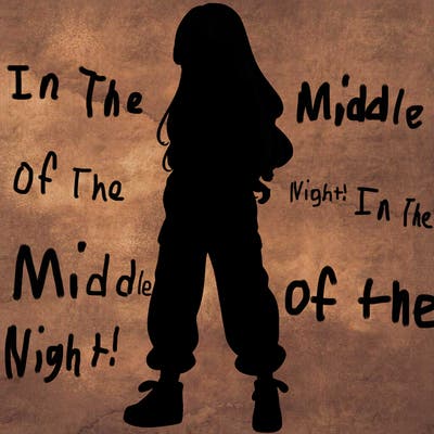 girl in baggy pants crop top and long hair