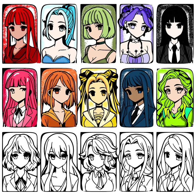 girls that look diffrent anime