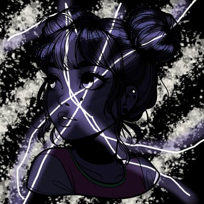 realistic girl with spacebuns