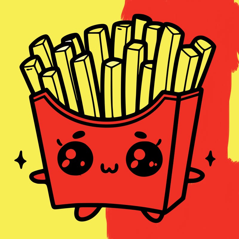 a cute. french fries