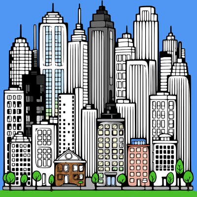 a city with skyscrapers