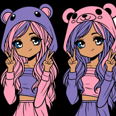 teen girl in animal costume