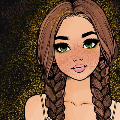 realistic girl with braids