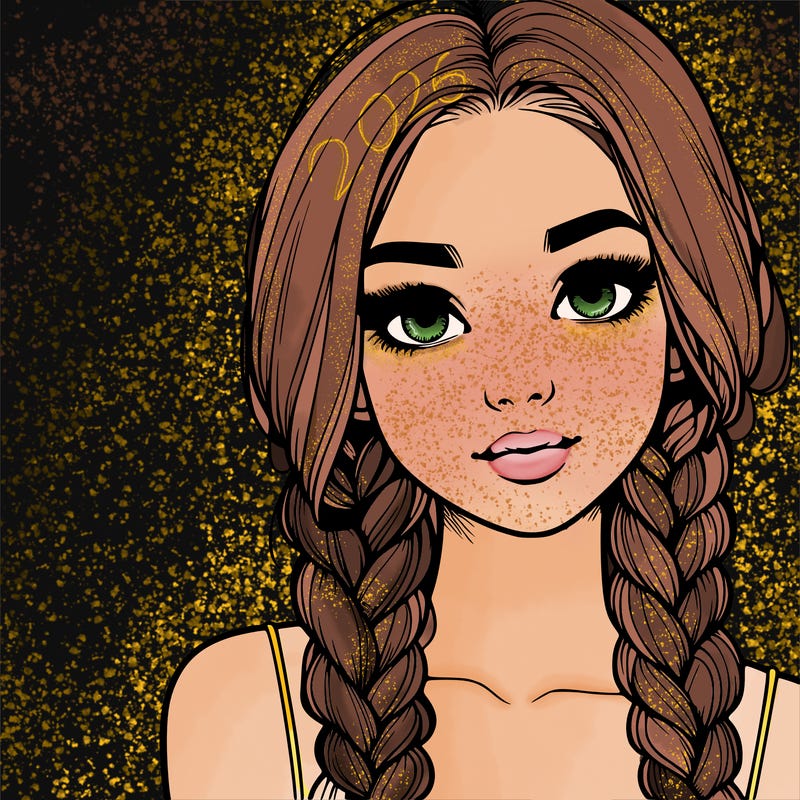 realistic girl with braids