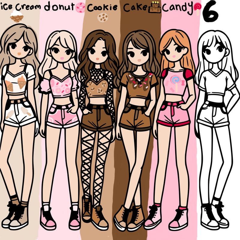 a group of girls wearing crop tops and shorts