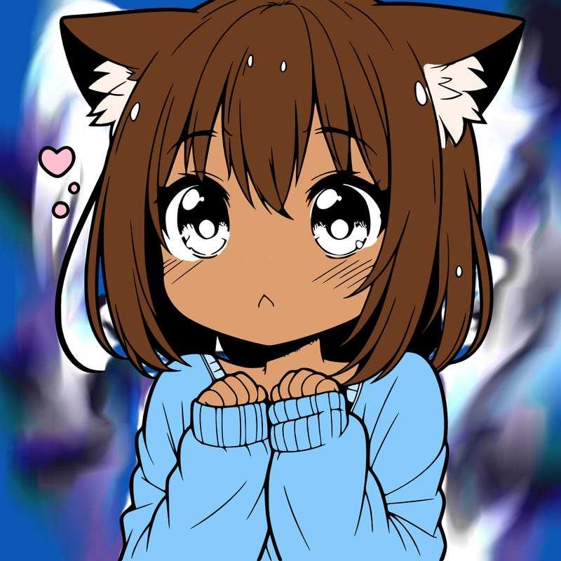 shy anime catgirl