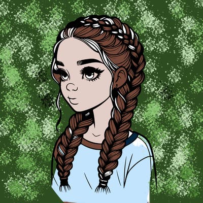 realistic girl with braids