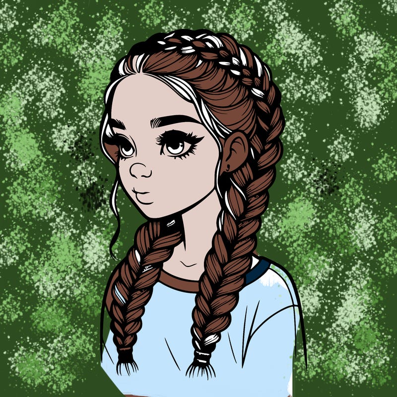 realistic girl with braids